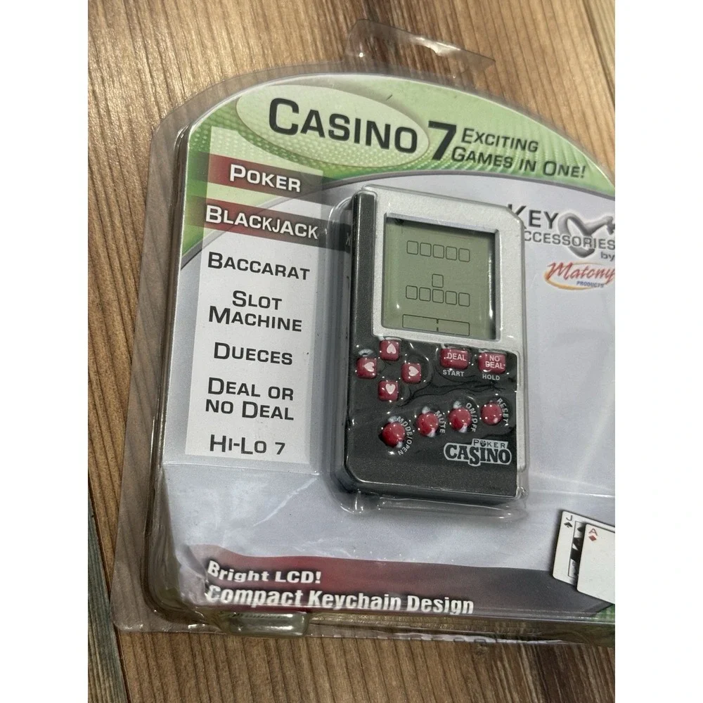 Vintage Casino 7 Exciting Games in One LCD Handheld Poker Casino Slot Keychain